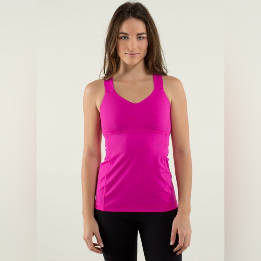 Lululemon Push Ur Limits Tank in Paris Perfection Hot Pink Fuchsia, Size 10